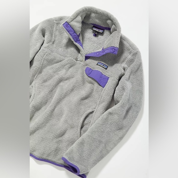 Vintage Patagonia Grey Half-Button Fleece Jacket - Picture 4 of 7